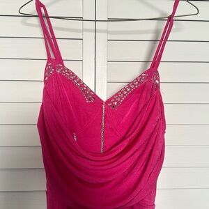 Pink dress with rhinestone detail